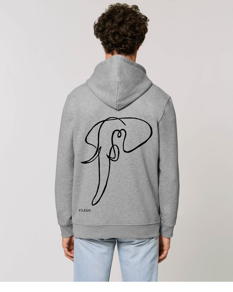 Filego One Line Elephant Hoodie UNISEX