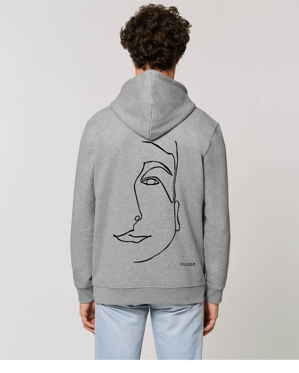 Filego One Line Face Hoodie UNISEX