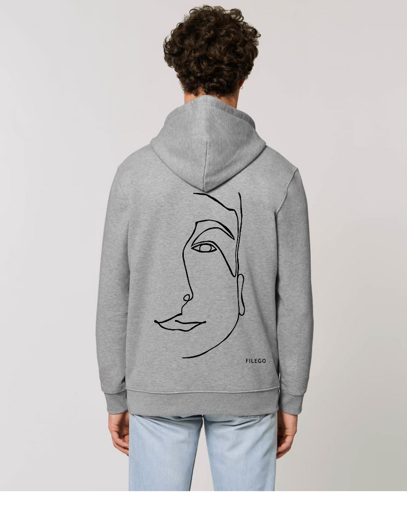 Filego One Line Face Hoodie UNISEX