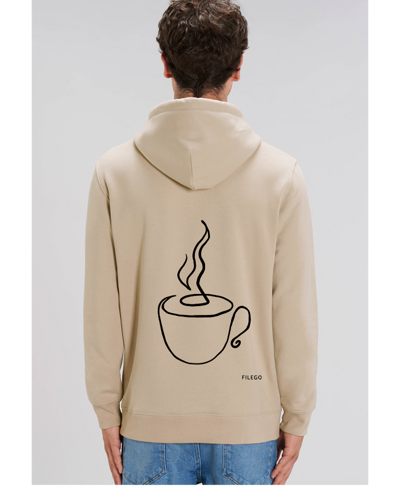 Filego One Line Coffee Hoodie UNISEX