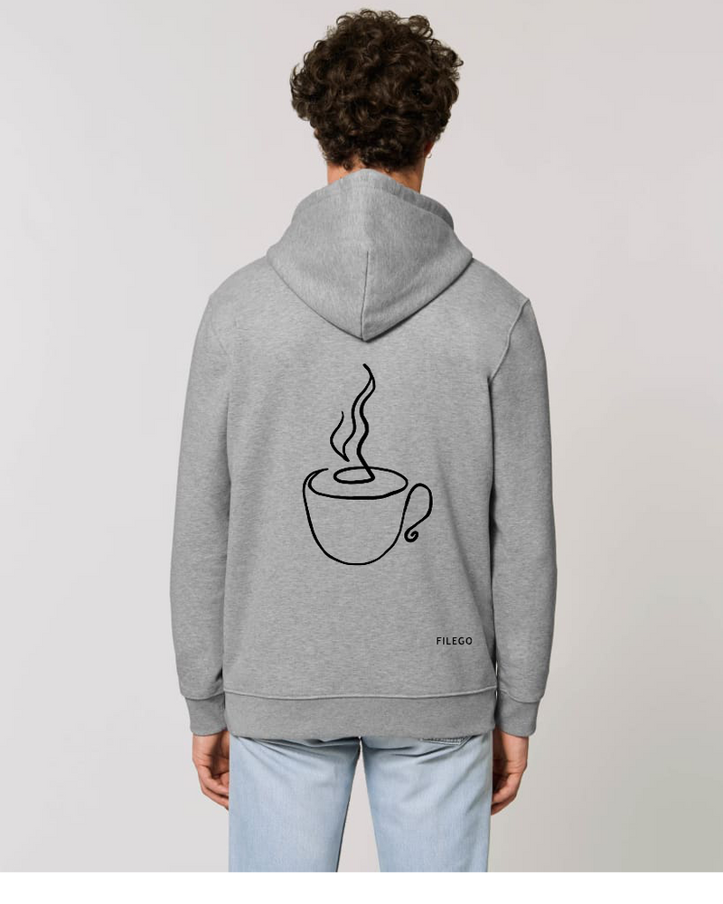 Filego One Line Coffee Hoodie UNISEX