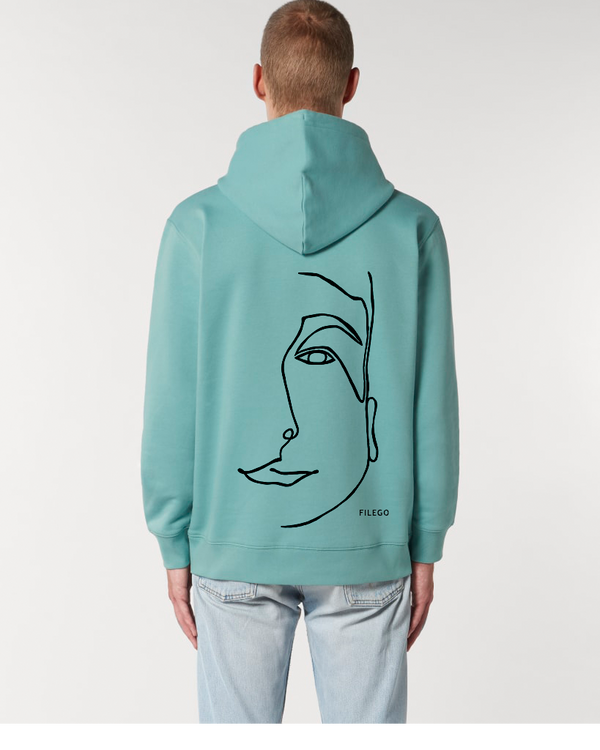 Filego One Line Face Hoodie UNISEX