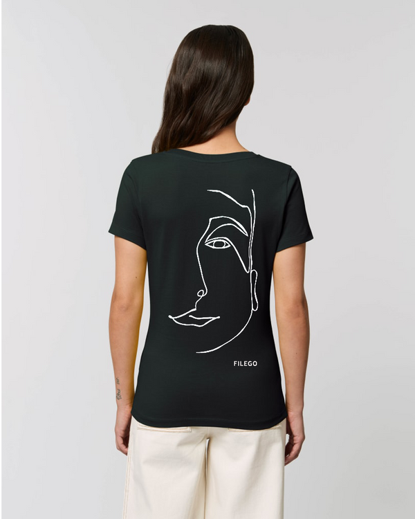 Filego One Line Face Basic T-Shirt