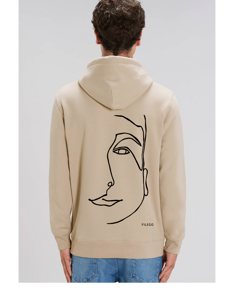 Filego One Line Face Hoodie UNISEX