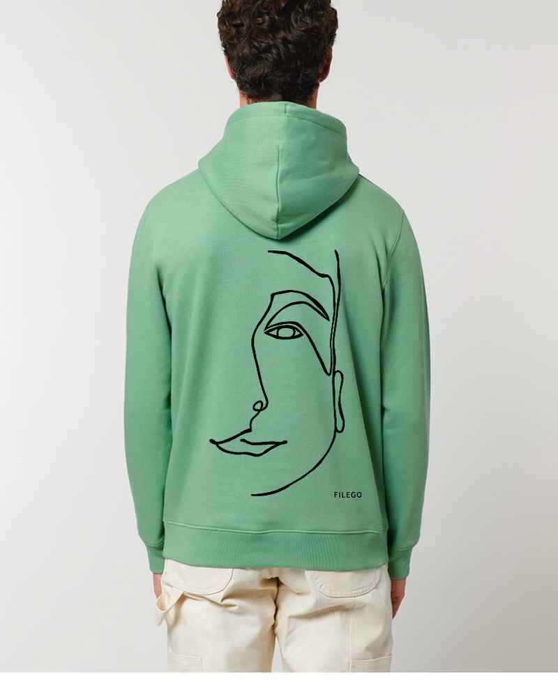 Filego One Line Face Hoodie UNISEX