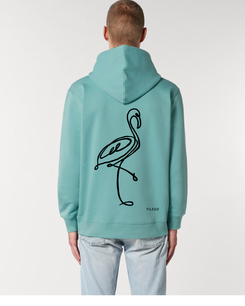 Filego One Line Flamingo Hoodie UNISEX