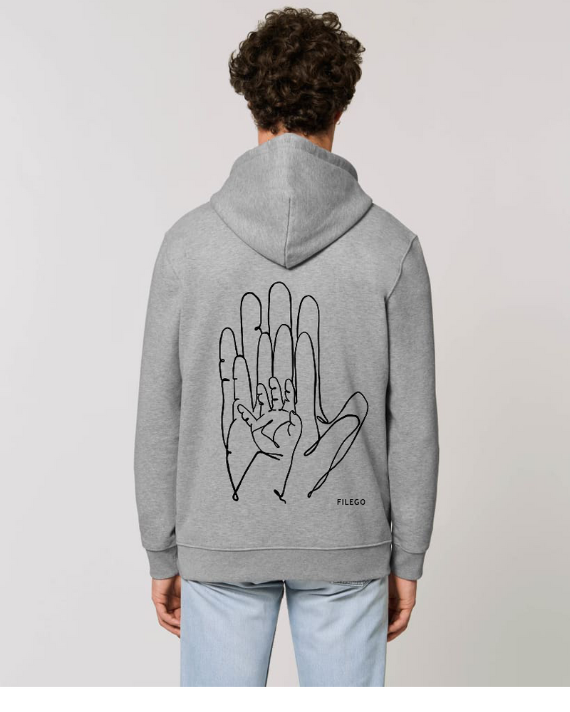 Filego One Line Hands Hoodie UNISEX