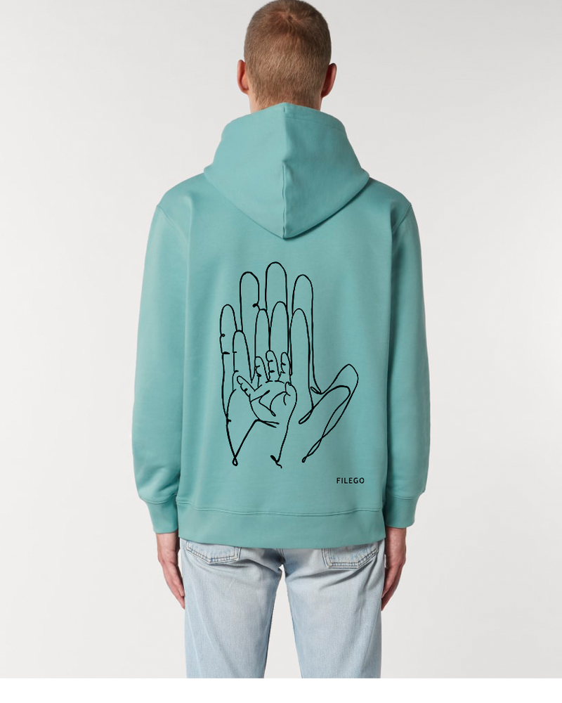 Filego One Line Hands Hoodie UNISEX
